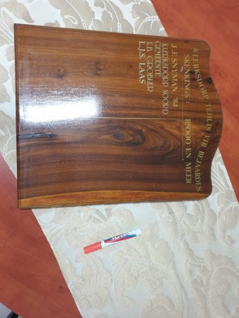 Vintage Wooden Donor Plaque — "Klerksdorp Tehuis vir Bejaardes" (1984)