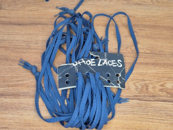 Navy Flat Shoelaces — Retail Carded Bundle