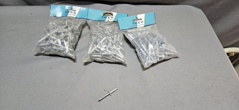 Three Bags of PACK'D Aluminium Pop Rivets