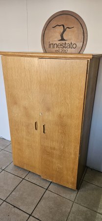 Light Oak 2-Door Storage Cabinet — Empty Carcass, Add Your Own Shelves