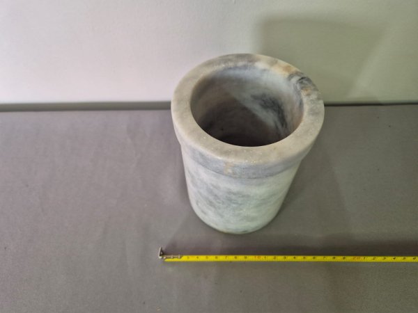 Marble Cylindrical Pot / Utensil Holder / Vase (~16 cm)