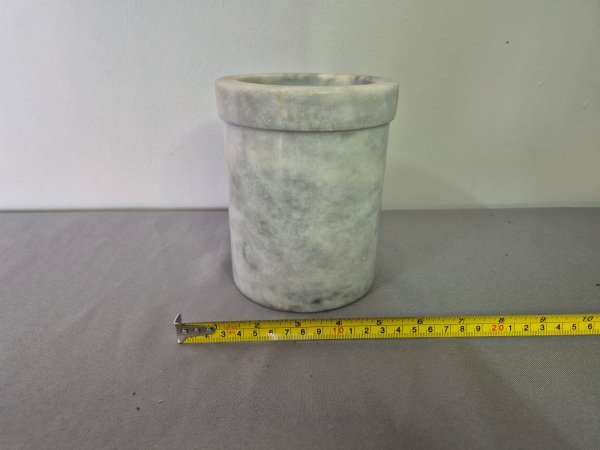 Marble Cylindrical Pot / Utensil Holder / Vase (~16 cm)