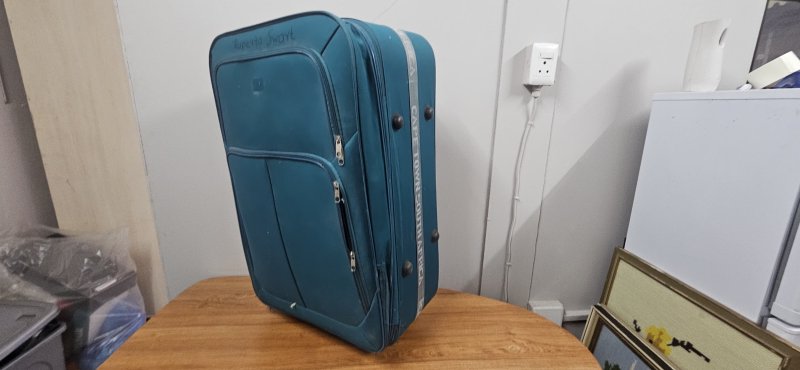 Large Teal Soft-Shell Wheeled Trolley Suitcase (Combination Locks)