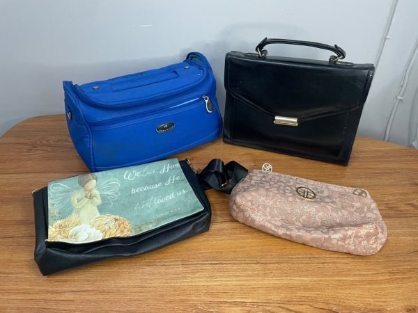 Assorted Handbags & Clutches (Set of 4) — Vanity Case, Leather Satchel, Bag & Clutch