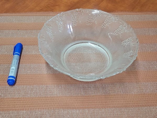 Pressed Glass Serving Bowl — Grape & Vine Pattern