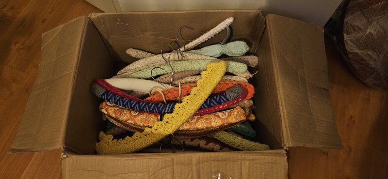 Bundle of Hand-Crocheted Padded Coat Hangers ×30+