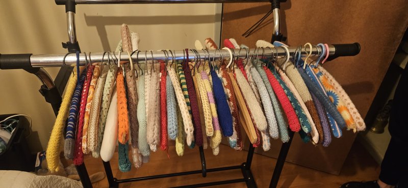 Bundle of Hand-Crocheted Padded Coat Hangers ×30+