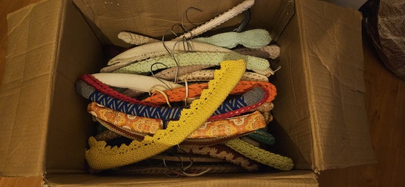 Bundle of Hand-Crocheted Padded Coat Hangers ×30+