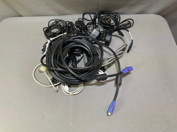 Mixed Cables & Cords Bundle — incl. VGA Monitor Cable