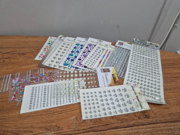 Stick-On Rhinestones, Pearls & Gems — Large Craft Bundle
