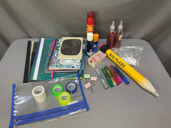 Stationery & Craft Bundle — Notebooks, Pencils, Glue & Washi Tape