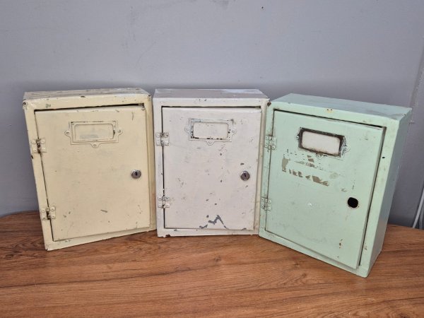 Three Vintage Metal Medicine Cabinets — 31 × 22cm
