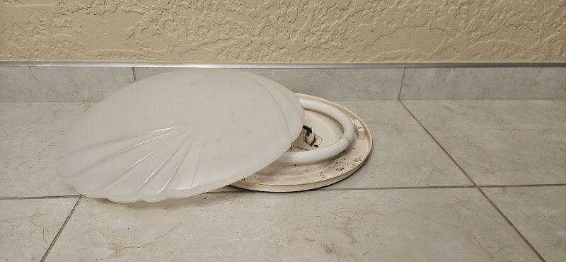 Flush Mount Ceiling Light Fixture – Shell/Petal Design, Frosted Glass Shade (Untested)