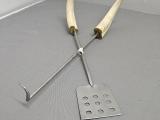 Pair of Bone-Handle BBQ / Braai Tools — Stainless Hook & Slotted Scoop - Image 1