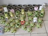 Cement Garden Ornament Mega Lot — Frog Planters, Animals & Fairy House - Image 1