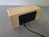 Bamboo LED Digital Alarm Clock with Qi Wireless Charging Pad - Image 2