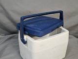 Small Colleman Cooler Box — Blue & White - Image 1