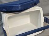 Small Colleman Cooler Box — Blue & White - Image 2