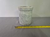 Marble Cylindrical Pot / Utensil Holder / Vase (~16 cm) - Image 1