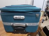 Large Teal Soft-Shell Wheeled Trolley Suitcase (Combination Locks) - Image 3