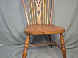Antique-Style Wheel-Back Windsor Side Chair — Solid Oak - Image 1