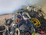 Bulk Lot of Electrical Cables, Cords & Adapters + D-Link Ethernet Switch - Image 1