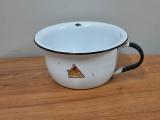 Vintage Phoenix Enamel Chamber Pot — White with Black Rim - Image 1