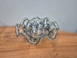 Silver-Overlay Ruffled Glass Bowl — Floral, approx 26cm - Image 3