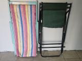 Pair of Folding Garden Chairs — Vintage Wooden Deck Chair + Green Metal Recliner - Image 2
