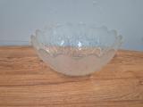 Scalloped Glass Fruit Bowl — Wheat Pattern, approx 28cm - Image 2