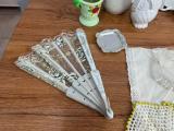 Vintage Decorations Collection — Ceramics, Silver-Plate Tray, Hand Fan & Lace Linens - Image 3