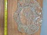 Pressed Glass Serving Plate — Grape & Starburst, approx 24cm - Image 1