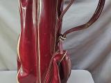 Vintage Burgundy Patent-Leather Golf Bag - Image 1