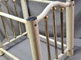 Vintage White & Brass Metal Table Base — for Glass-Top Side/Coffee Table - Image 3