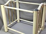 Vintage White & Brass Metal Table Base — for Glass-Top Side/Coffee Table - Image 1