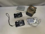 Vintage Digital Cameras ×3 — 2× Samsung + Canon PowerShot A400, with Bags - Image 1
