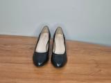 Froggie Black Leather Court Shoes — Size 3, Cap Toe - Image 2
