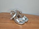 Froggie Silver Metallic Platform Sandals — Size 4 - Image 2