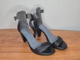 Froggie Black Leather Strappy Sandals — Size 8, Ankle Strap - Image 1