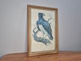 Framed Martial Eagle Print — Signed Greg Brett, Pine Frame - Image 1