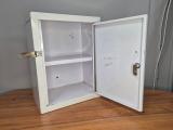 White Metal First-Aid Wall Cabinet — Lockable Hasp - Image 2