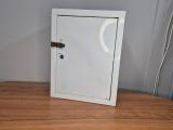 White Metal First-Aid Wall Cabinet — Lockable Hasp - Image 1