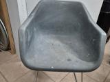 Grey Fibreglass Shell Armchair — Chrome Sled Base - Image 2