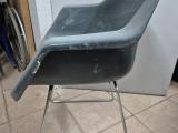 Grey Fibreglass Shell Armchair — Chrome Sled Base - Image 1
