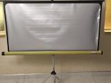 Portable Tripod Projector Screen – Roll-Up with Adjustable Stand - Image 1